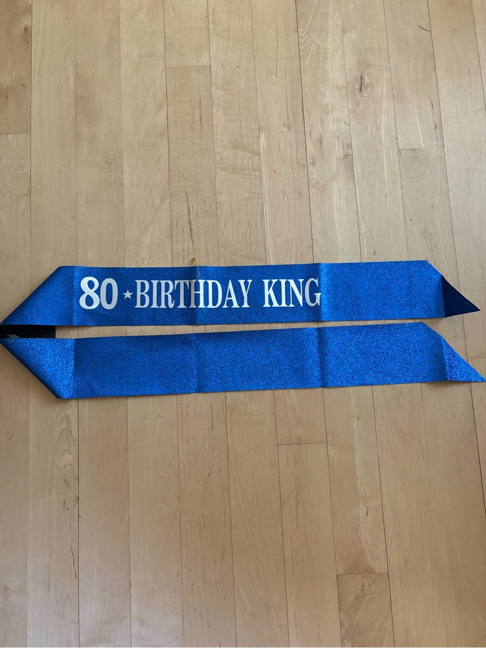80 Birthday King Blue Sash